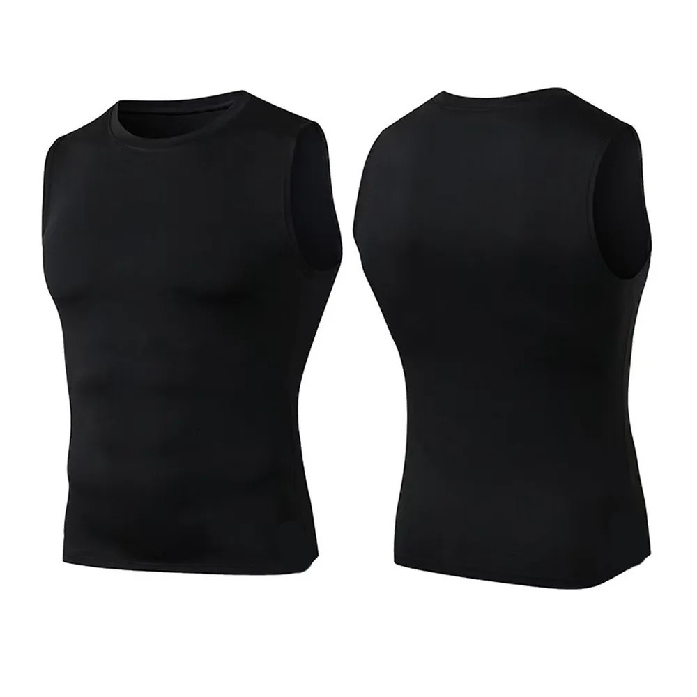 Mens compression vest mens sportswear sleeveless quick drying fitness 250409