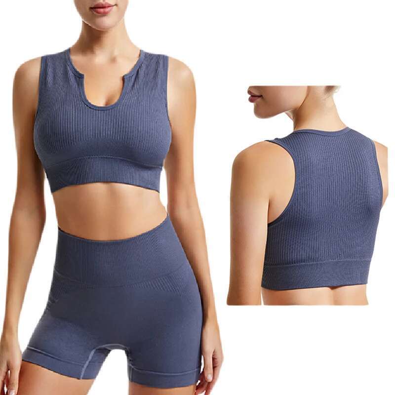 Seamless Sports Set Women's 2PCS Yoga Suit Fiess Bra with Cycg Shorts Gym Elastic Workout Outfit Activewear