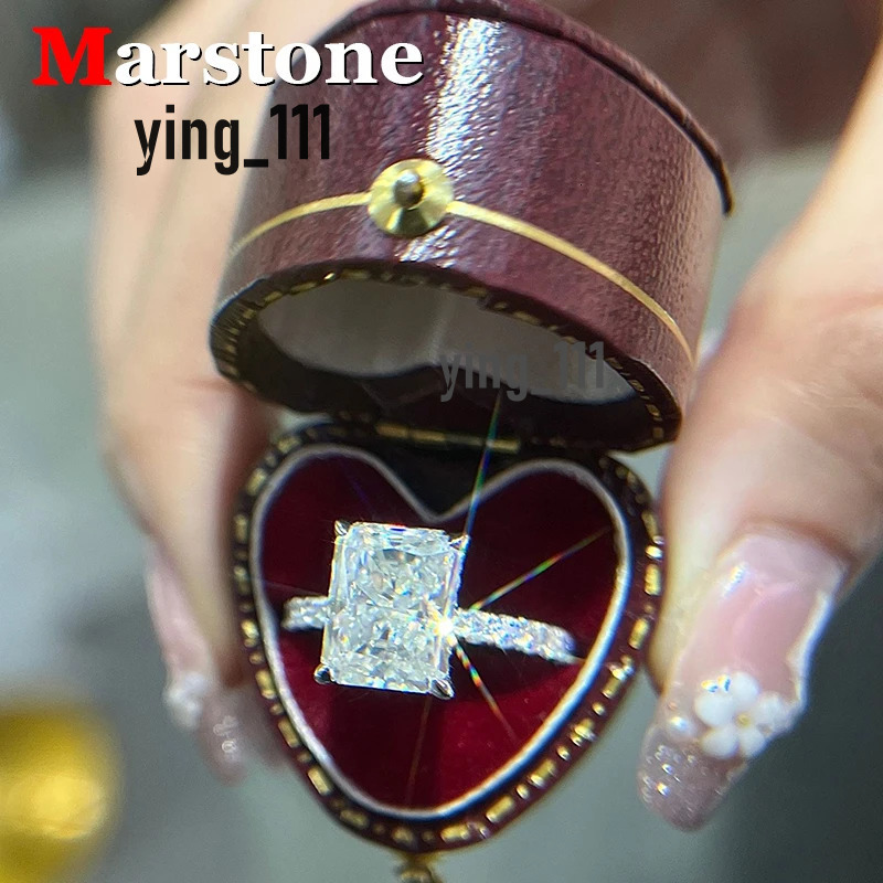 Full Moissanite Diamond D Color VVS Womens Ice Flower Rings 925 Plated 18K Gold Fine Jewelry Wedding Engagement Ring for Women