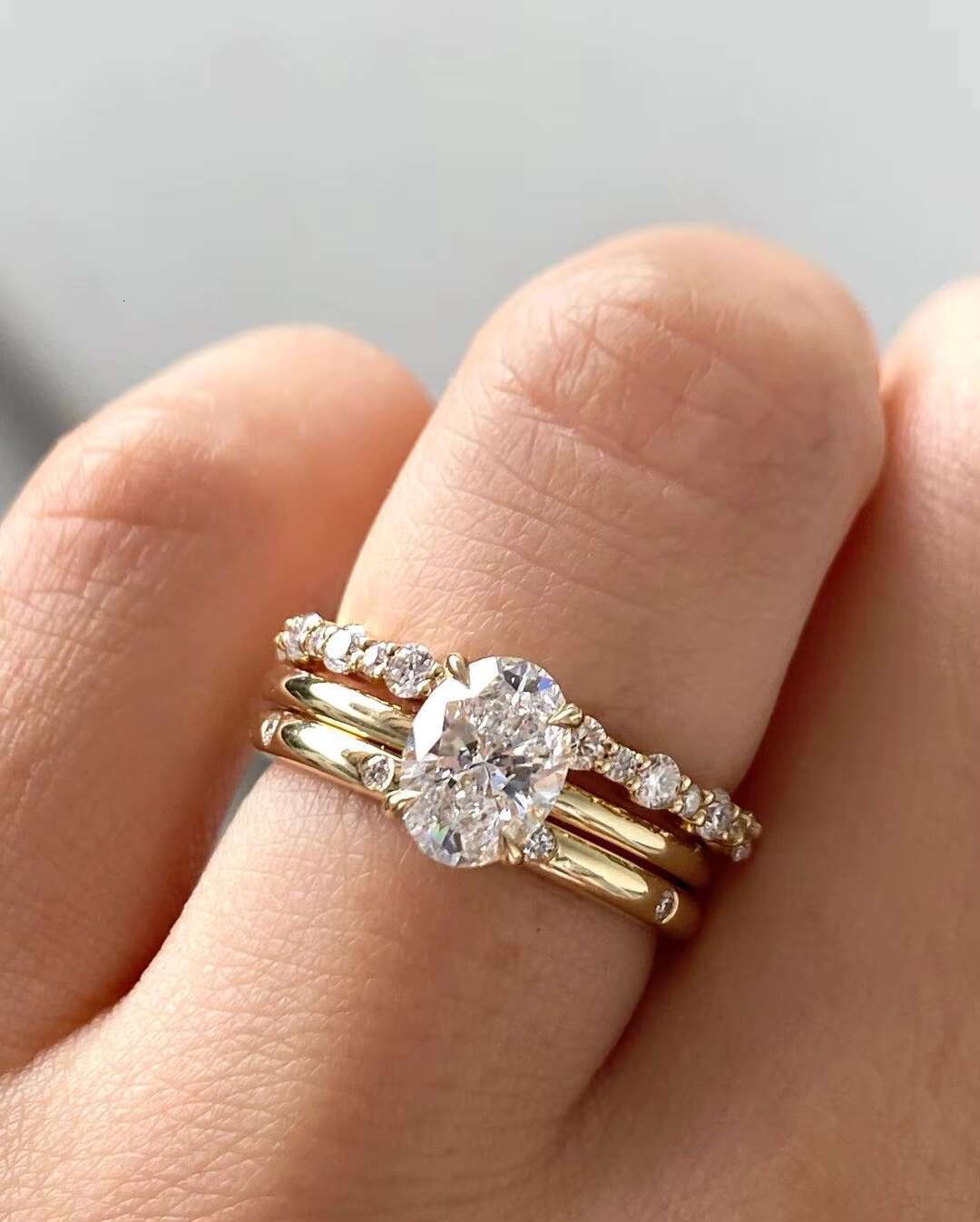 Eternity Rings Full Setting Moissanite 14k Gold Engagement Bands Stackable 2ct Diamond Solitaire Wedding Ring
