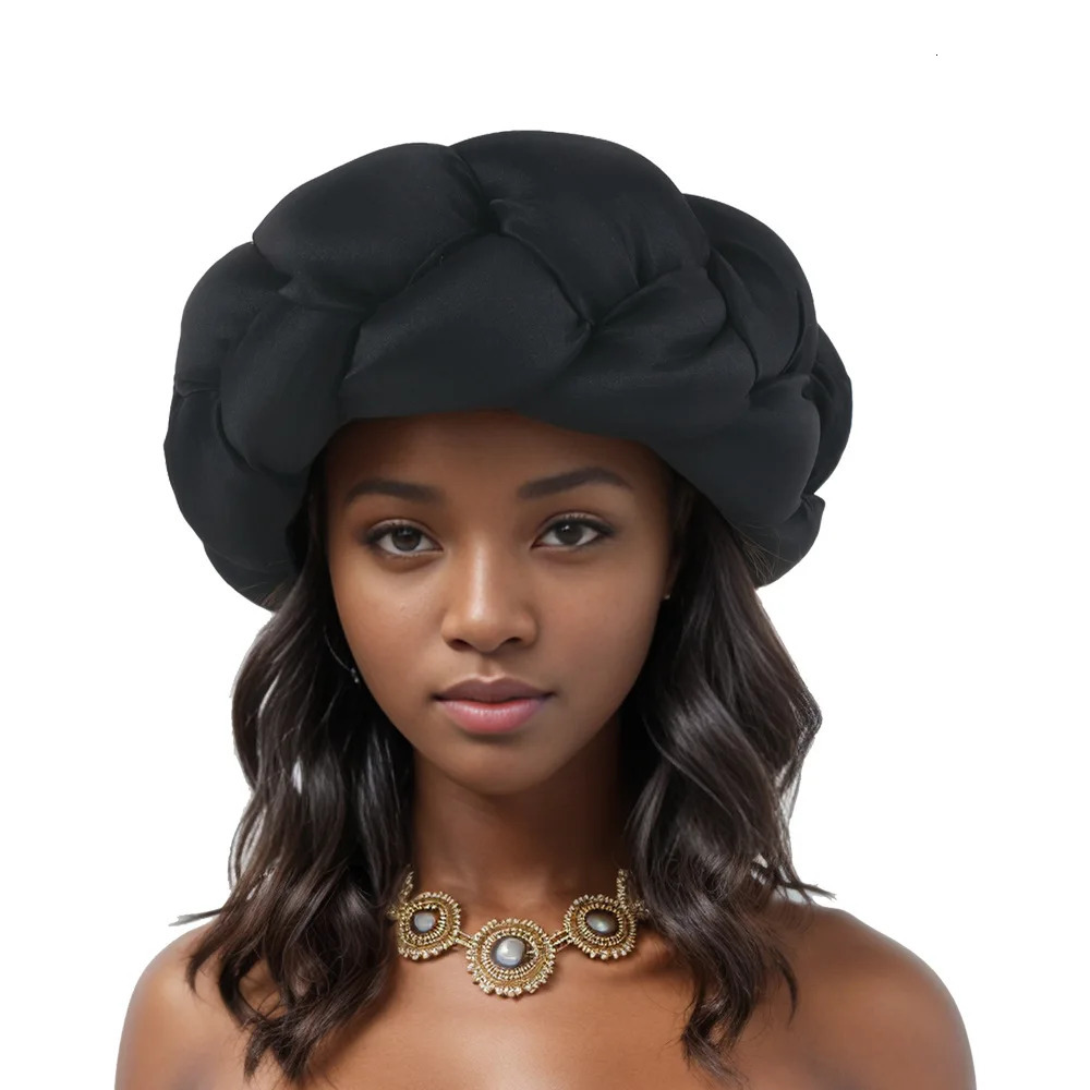 Super Big Braid Headband Women Hair Tie Band Party Head Bands Lady Turban Headwear Raw Silk African Hair Accessories 250409