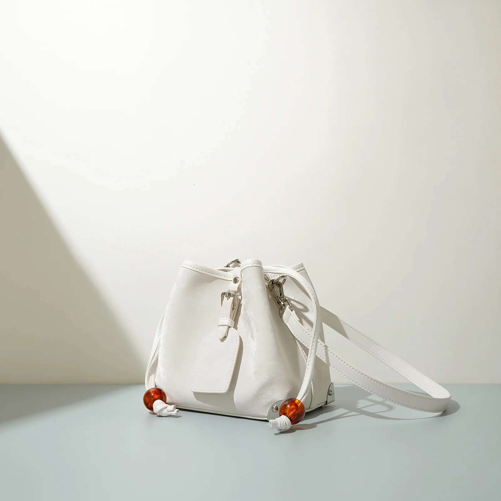 Design Satin Women Purses Handbags Fashion Bucket Bag Genuine Leather Woman Shoulder Crossbody Bags