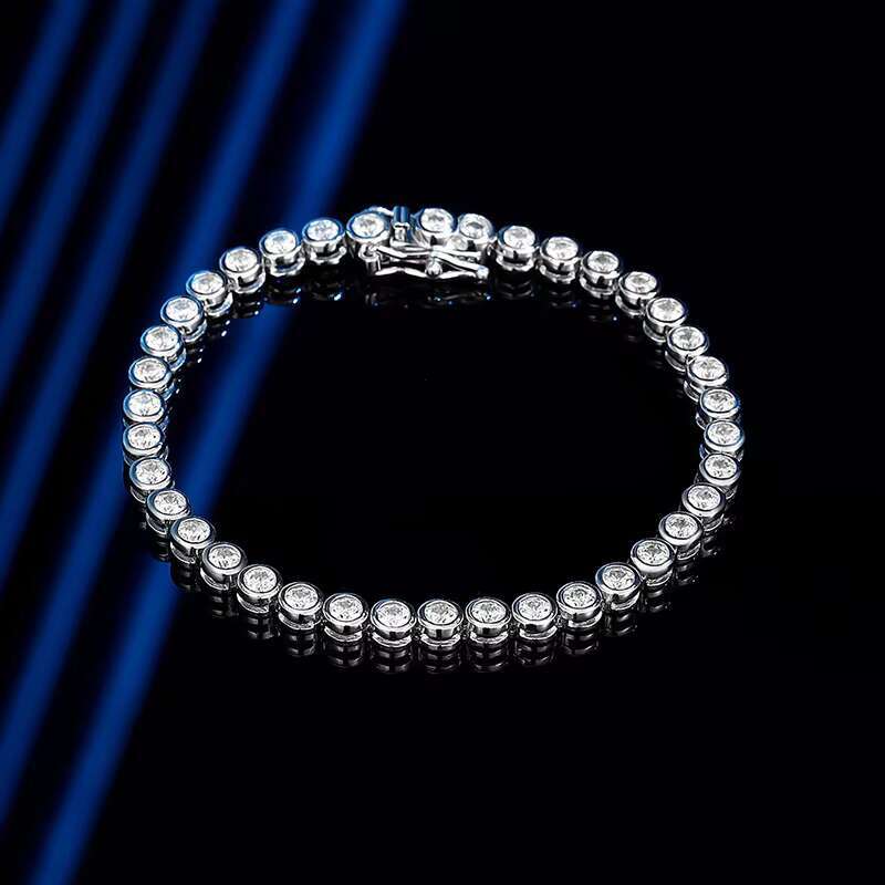 3mm10 Points Bubble Diamond Bracelet Womens Sterling Silver Ins Special-Interest Design Simple Tennis Bracelet