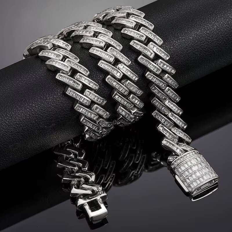 New Arrival High Quality 13mm 18K Gold Plated VVS Moissanite 925 Sterling Silver Cuban Link Chain