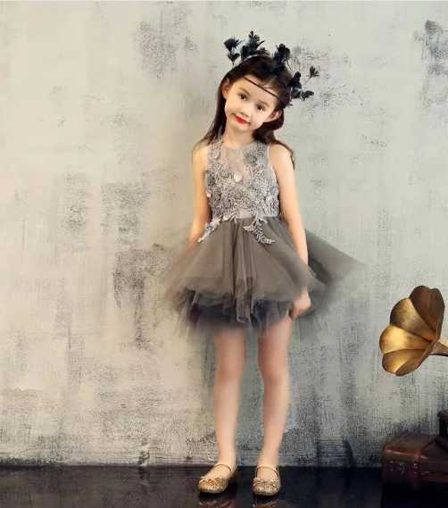 Girl's Dresses Girls runway dress Princess dress Children's high-end train piano performance birthday evening gown host Peng Peng yarn Q2504
