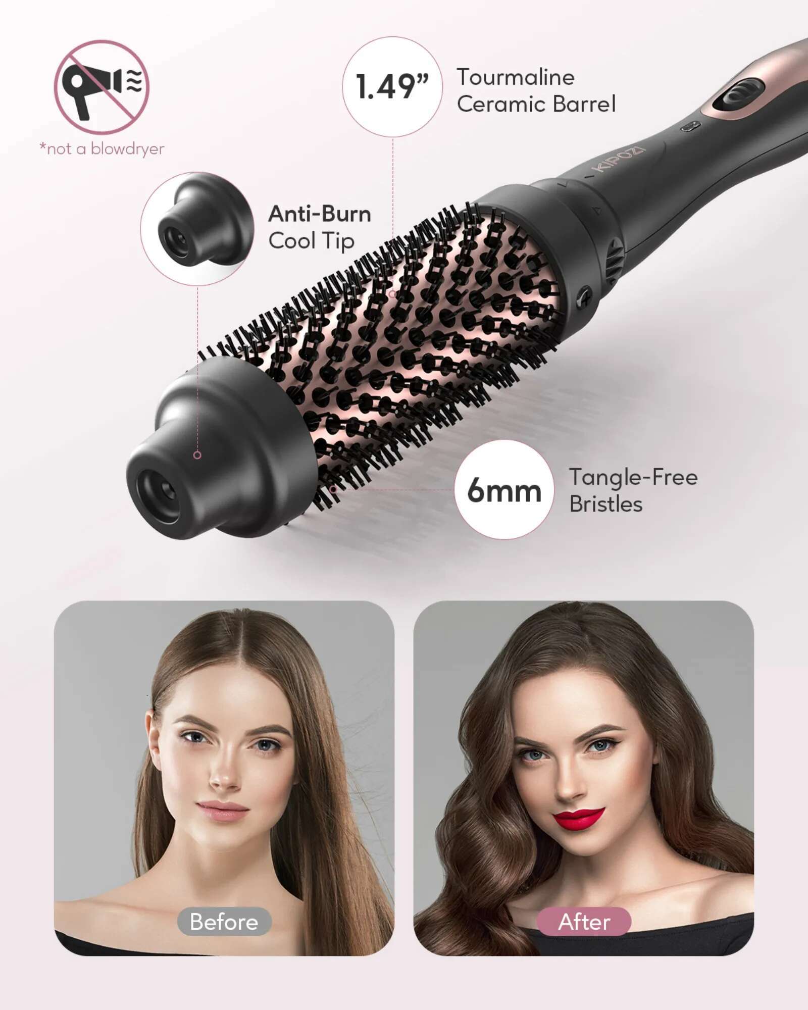 KIPOZI Hair Curg Wands 5 In 1 Curler Set 9-32Mm With Ceramic Coating Barrels Tongs Instant Heating Up