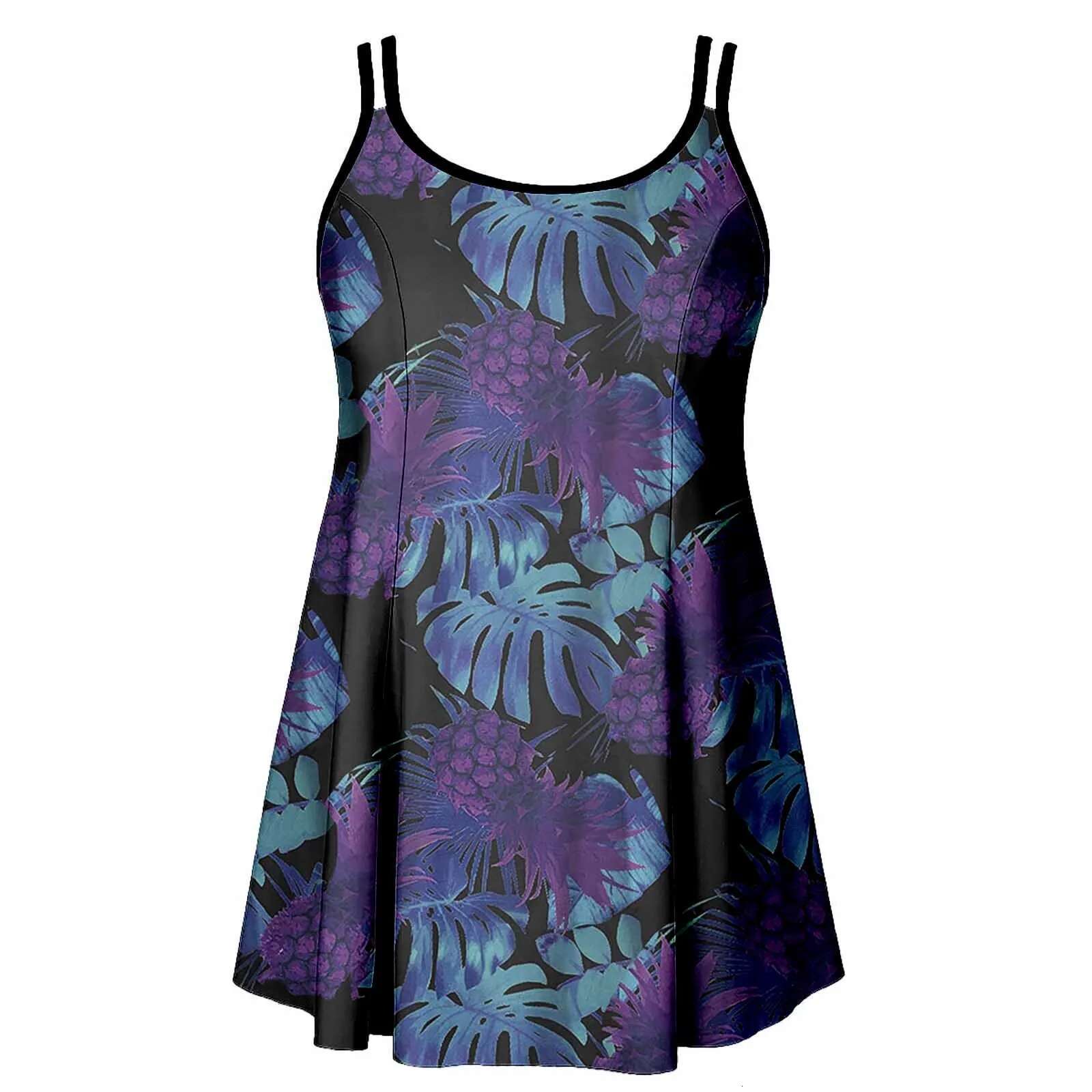 Dongdumaoyi Tankini Swimsuits For Women Summer Two Piece Bathing Suits Print Sling Swim Tank Top With Shorts Beach Swimwear