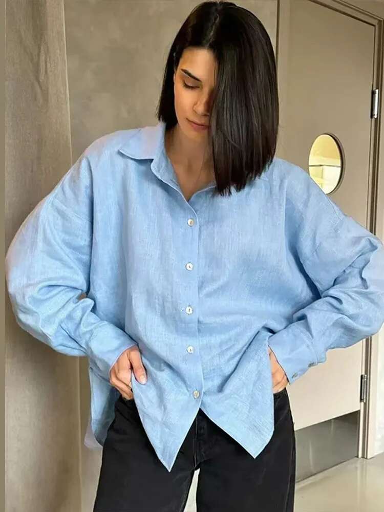 Fashion Loose Women's Long Sleeve Lapel Oversize Female Blouses 2025 Spring Summer Elegant Pink Cotton En Lady Shirts