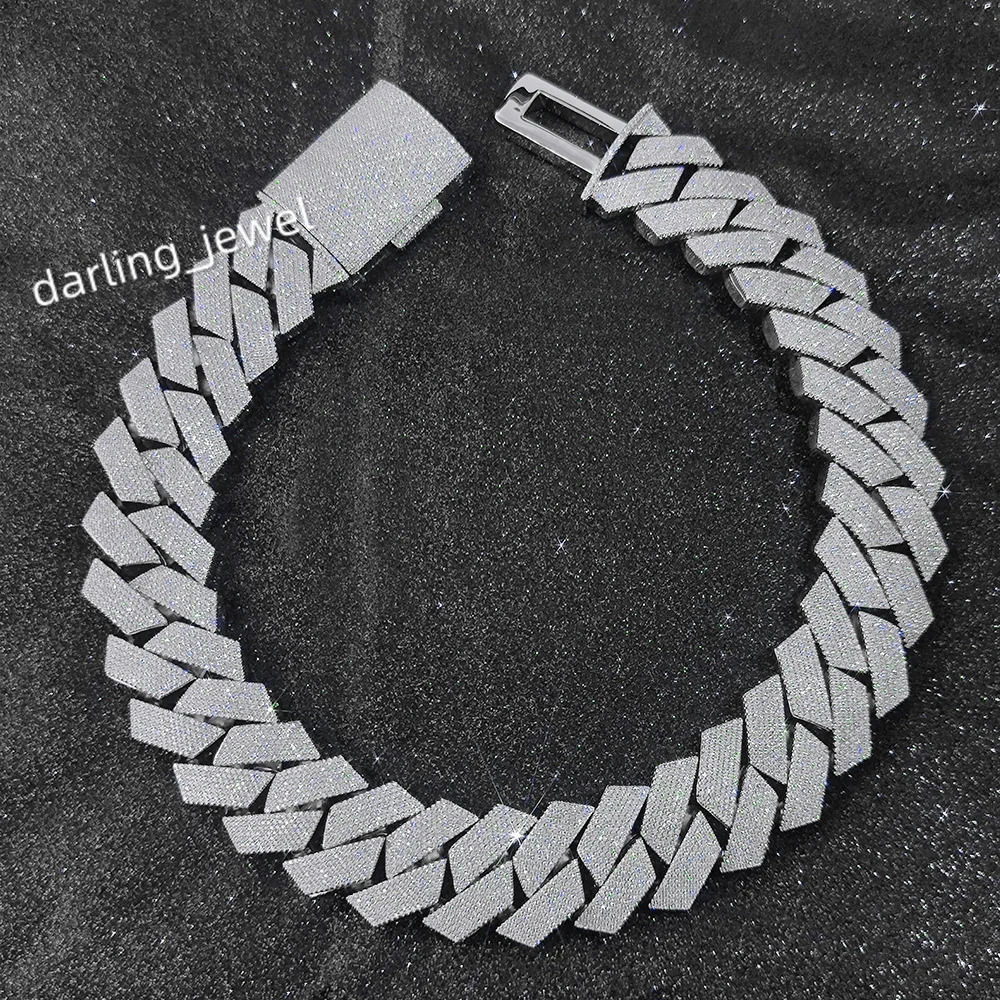 Big Size 30mm Hip Hop Jewelry Iced Out Miami Prong Cuban Chain Rapper Inlay 7 Rows CZ Cuban Link Chain Necklace For Men
