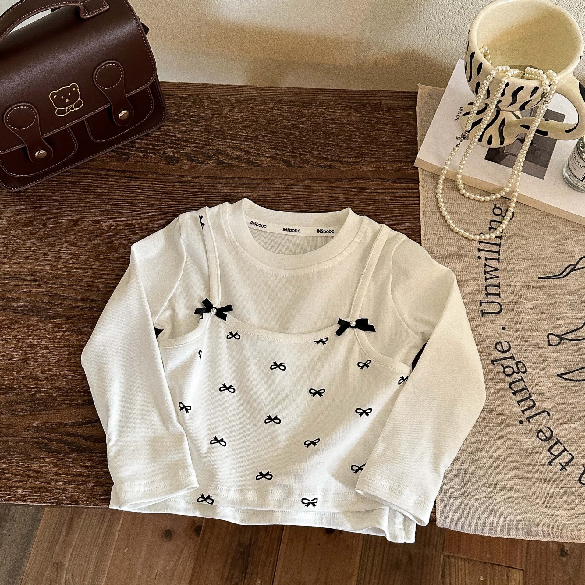 Ddmyshoesvip Girls Bottom Shirt Baby Girl S T Shirt And Autumn New Style Fake Two Piece Top Long Sleeved Children S Clothing Spring Trend