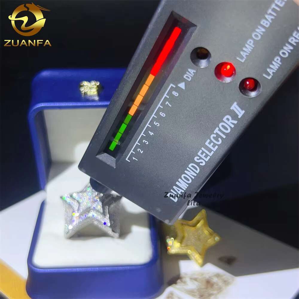 Custom Hip Hop Star Iced Out 18k Gold Plated 925 Sterling Silver Moissanite Rings for Men