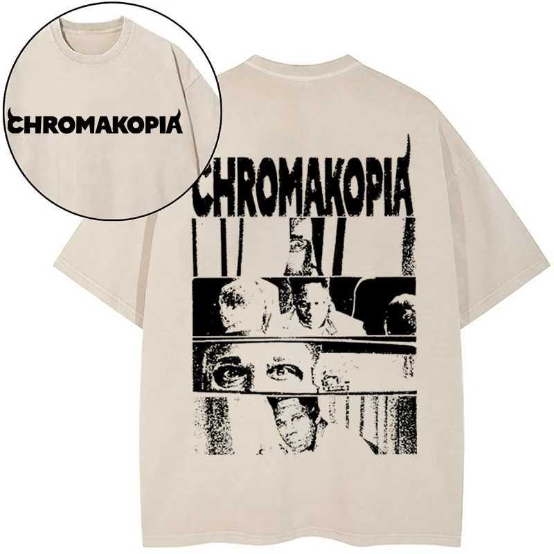 Harajuku fashion streetwear T-shirt creator album Chromakopia hip-hop T-shirt unisex music lover retro washed cotton T-shirtXJ250409