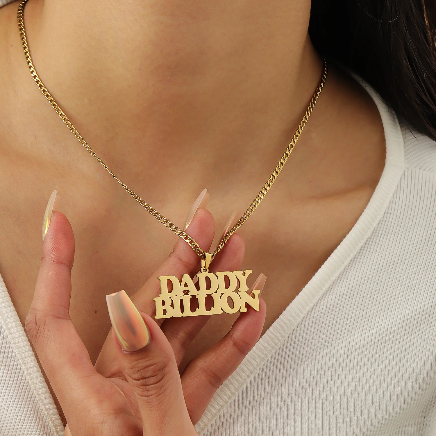 Custom Name Necklace Personalized Jewelry Name Chains With Pendants Stainless Steel Jewelry Gold Necklace For Women Neck Choker 250409