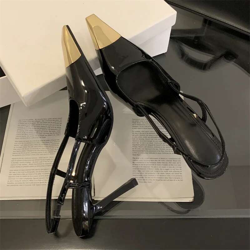 Eilyken Street Style Pointed Toe Women Pumps Fashion Sgbacks Thin High Heels Elegant Stripper Prom Ladies Sandals Shoes