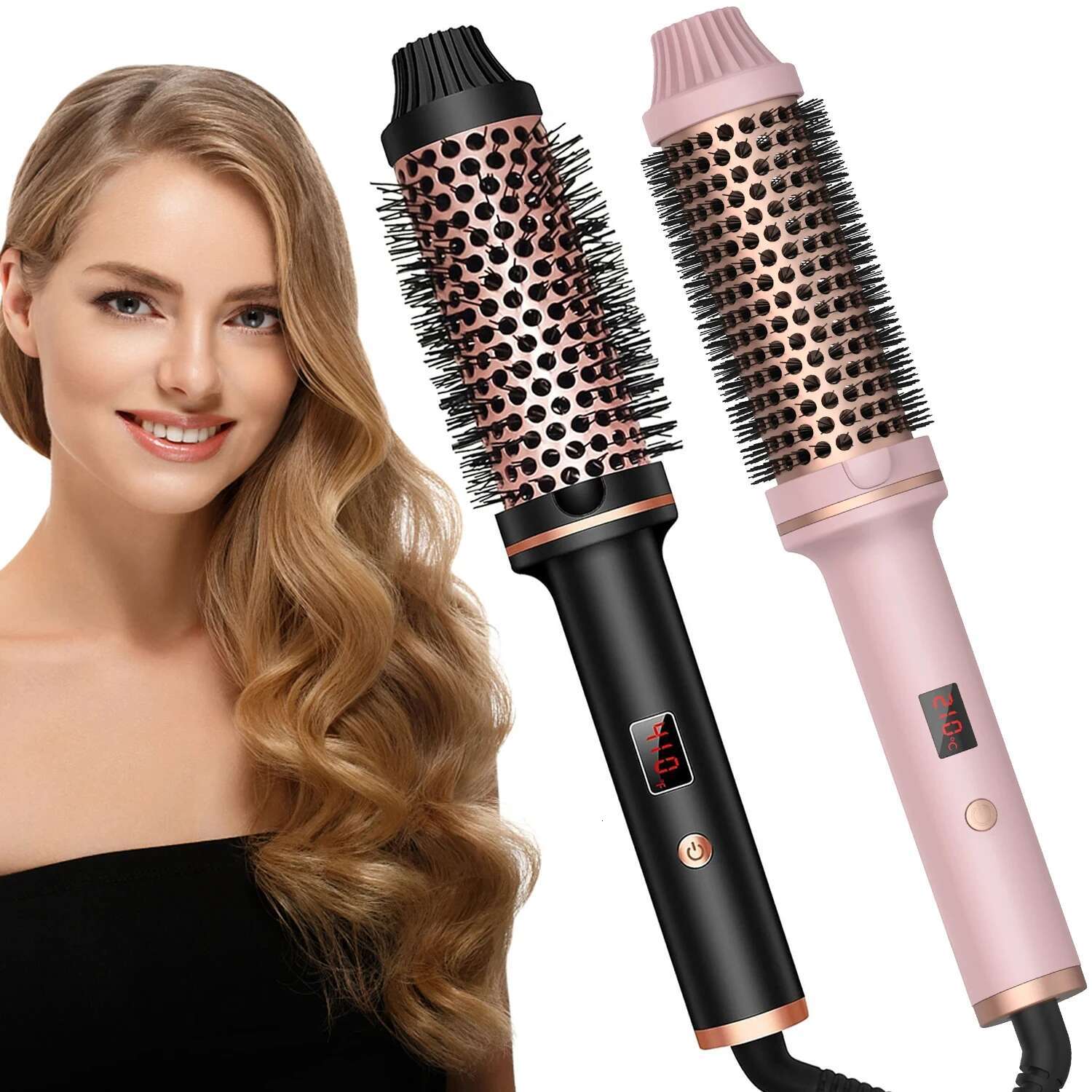 Valentine Gift Curler Straightener Electric Hair Brushes Hot Comb Professional Curg Iron Heated Anti-Scald Thermal Brush