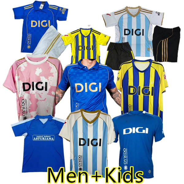 2024 Real Oviedo Mens kids Soccer Jerseys JIMMY S. CAZORLA BORJA CAMARASA HUGO SEOANE SEBAS PAULINO ROMARIO Home Away Football Shirt6