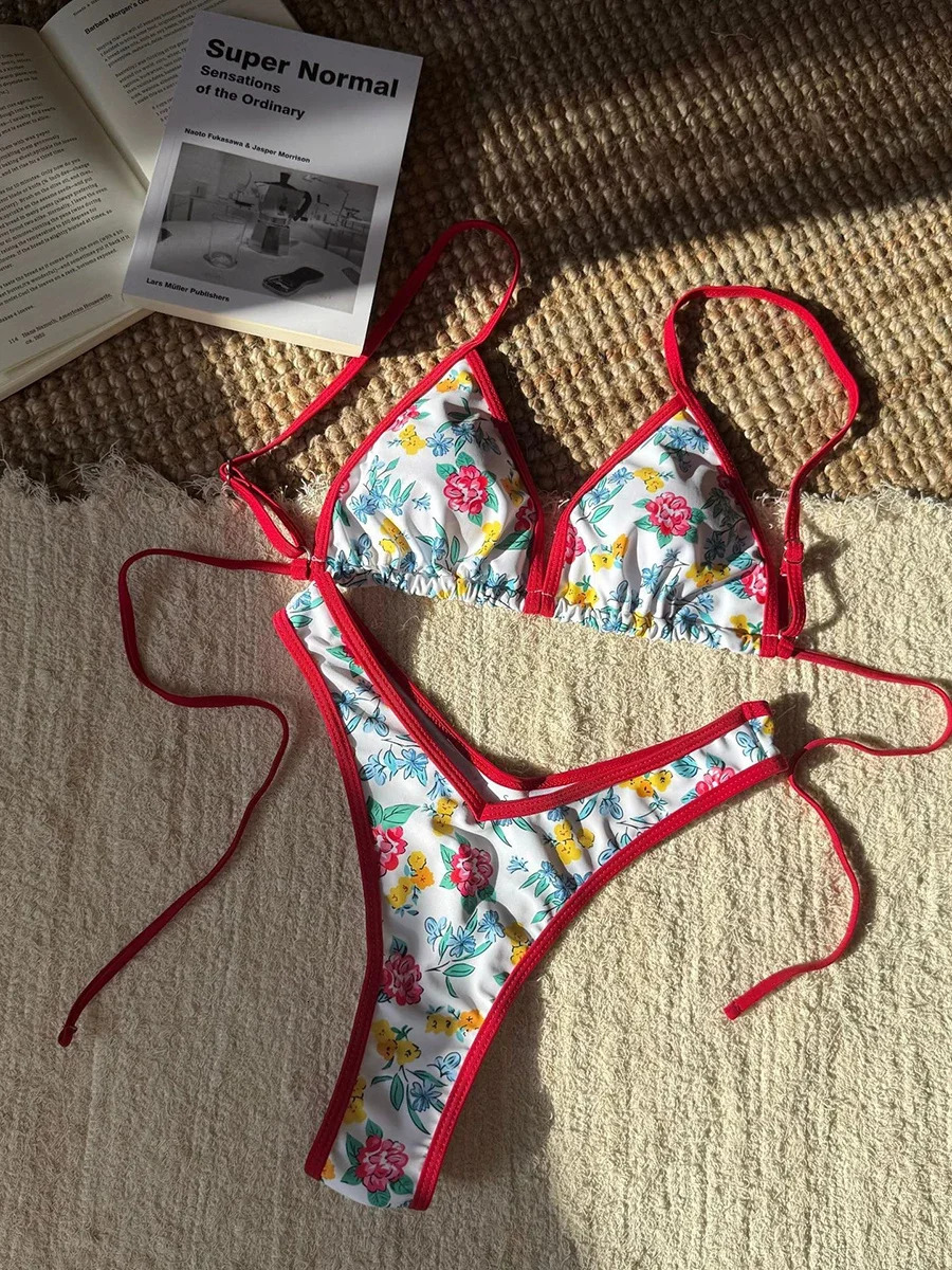 Sexy Leopard bikini womens swimsuit thong set twopiece 250409