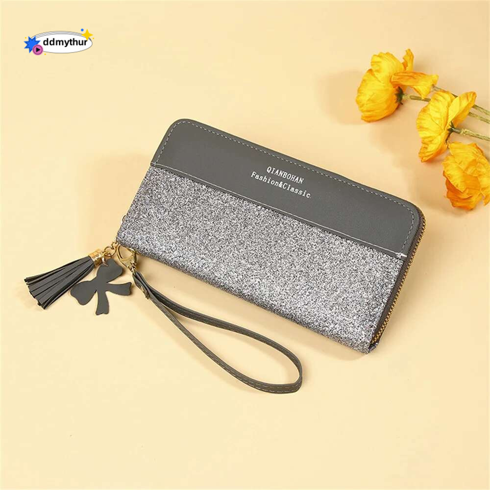 High Quality Women Glitter Wallet Rfid Anti-Theft Leather Wallets Long Zipper Large Ladies Clutch Bag Female Purse Card Holder ddmythur