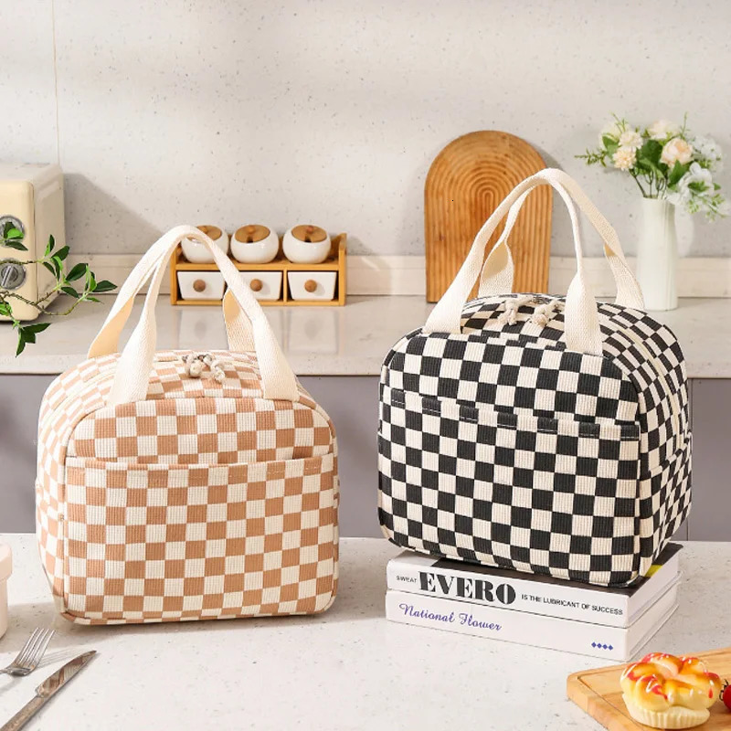 Fancy Corduroy Lunch Bag Student Office Box Thermal Insulation Waterproof Portable Cute Dining Ice ADH 250408