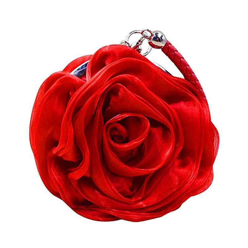 Shape Women's CLARA Women Rose Wer Clutch Purse Satin Handbag Wedding Evening Party Bag Novel