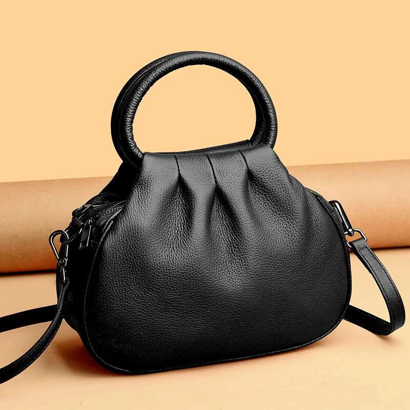Designer Genuine Leather Handbag Women Fashion Shoulder Bag Soft Cowhide Messenger Sac Female Purse Ladies Tote
