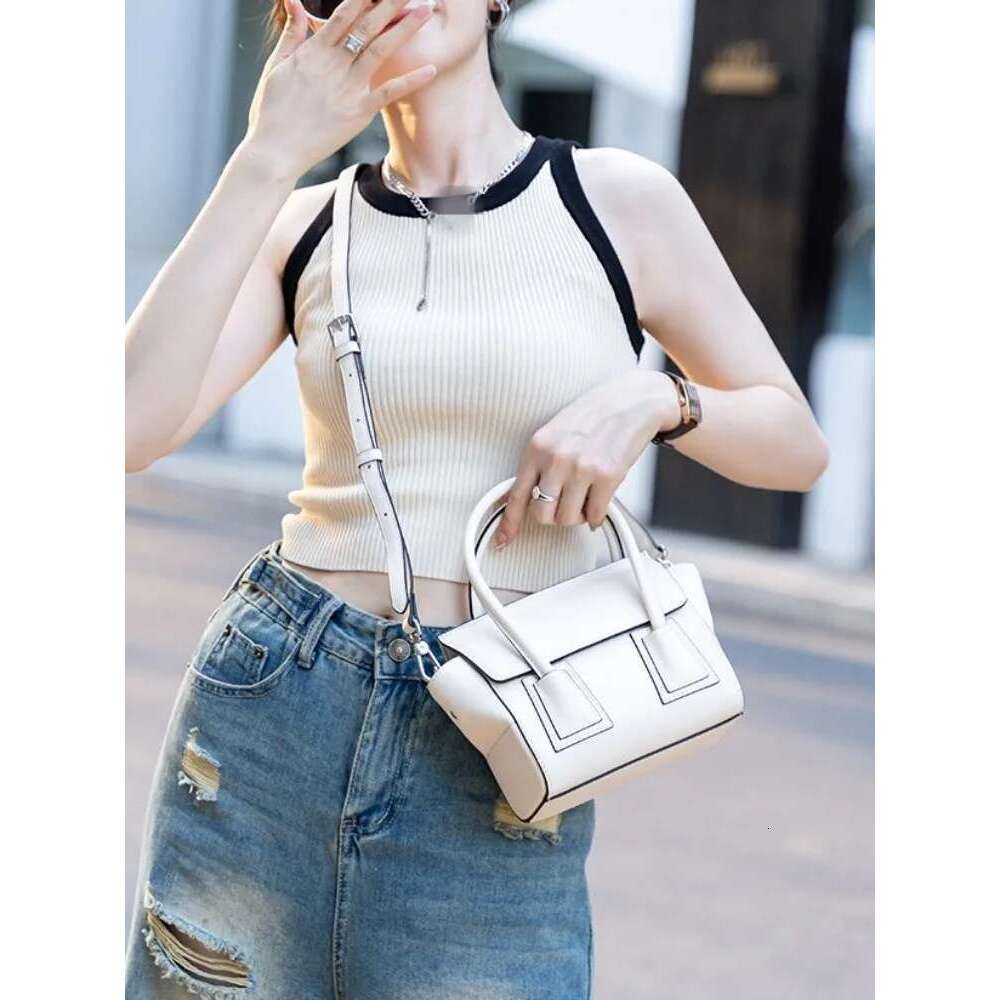 Fashion Women Cowskin Genuine Leather Bag Casual Office Ladies Tote Handbag Solid Color Designer Single Shoulder Crossbody Bags