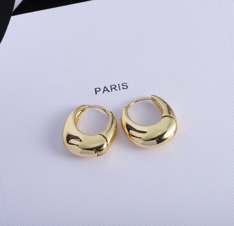 Simple Fashion Smooth Circle Arc Hoop Earring INS Designer Huggie Dangle Earrings Eardrop aretes orecchini for Women Wedding Party High Quality Jewelry Gift