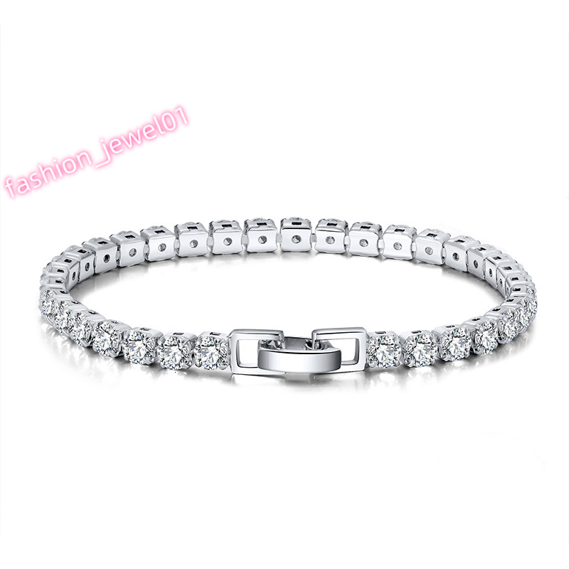 Factory Direct Sales Hip Hop 925 Sterling Silver Zircon Bracelet Diamonds Tennis Chain Bracelet