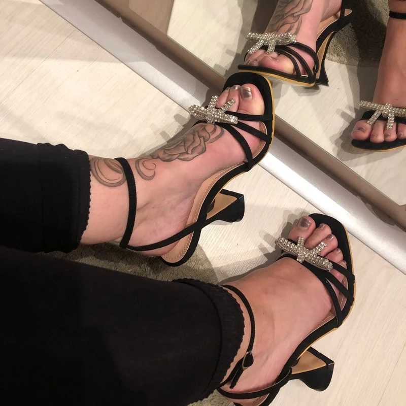 New Arrival Comemore Womens High Heels Sexy Sandals Womens Stiletto Heels Bounce Back Shoes Womens Summer Fashion Rhinestone Plus Size 42 43 T250409