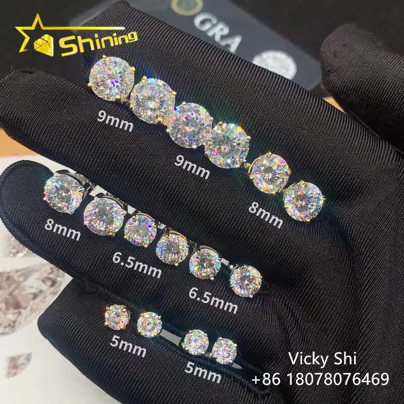 Cheap Price Fine Jewelry Earrings VVS Bird Nest Cut Moissanite Diamond Ear Studs Women 925 Silver Round Diamond Earrings