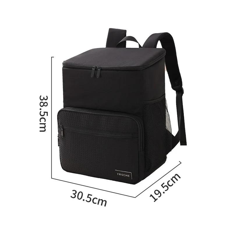 1pc Insulated Backpack Cooler Large Capacity Oxford Cloth Backpack Outdoor Travel Beer Bag Waterproof PEVA Lined Ice Bag 250407