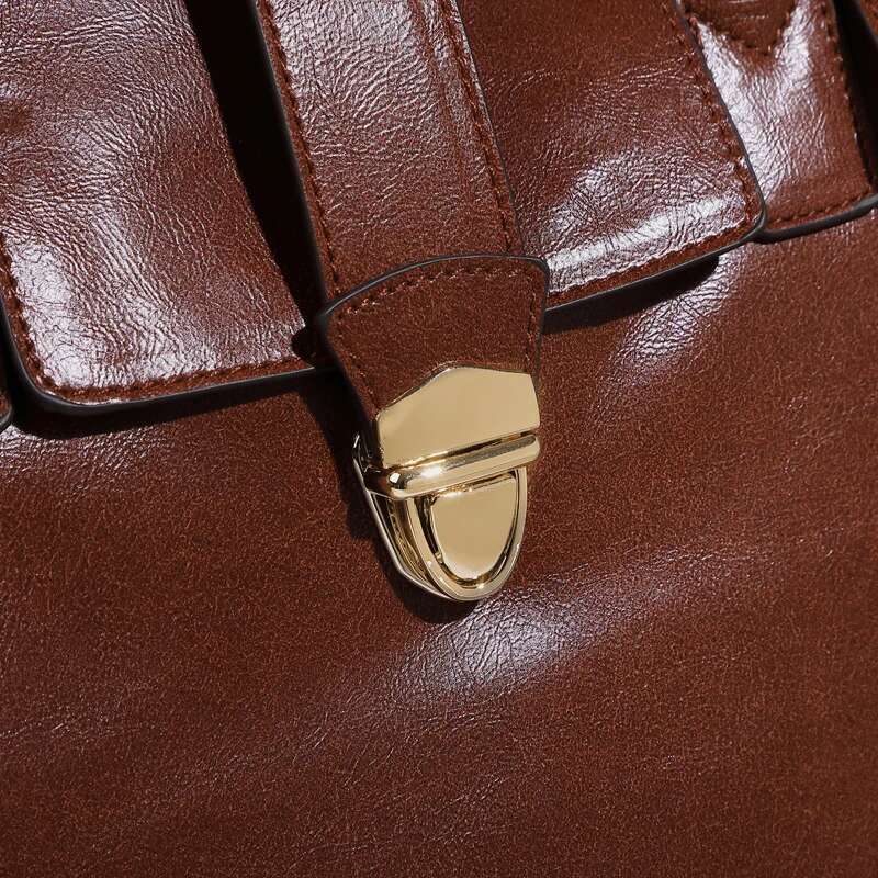 England Style Tote Bags For Women Designer Handbag And Purse 2024 New In PU Vintage Lock Large Capacity Underarm Shoulder