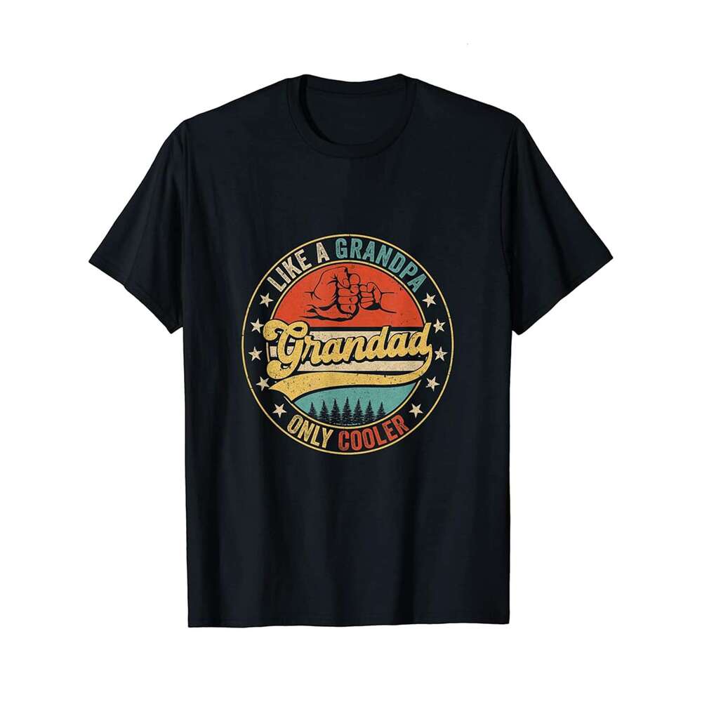 Designer T shirt Grandad Like A Grandpa Only Cooler Retro Funny Fathers Day - 220g T shits