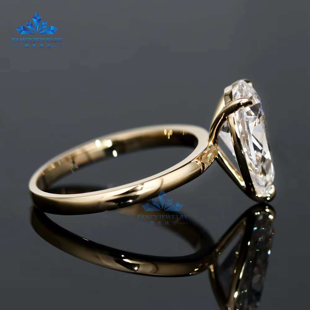 Womens Custom High Quality 14K 18K Gold Engagement Wedding Ring 1CT-3CT Pear Cut Lab Grown Diamond VS1 VVS1 Certified GIA IGI