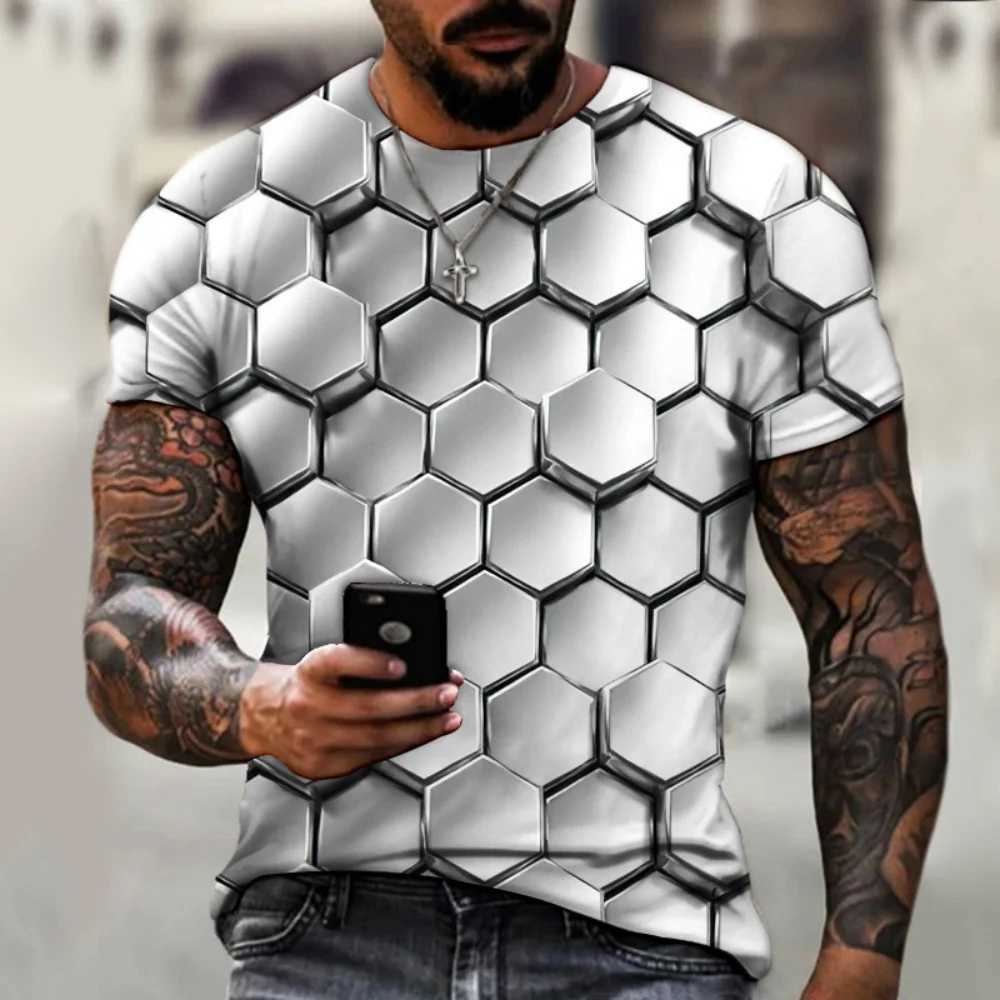 3D digital printing mens T-shirt fashion hip-hop O-neck short sleeved top abstract Harajuku mens T-shirt oversized mens clothingXJ250409