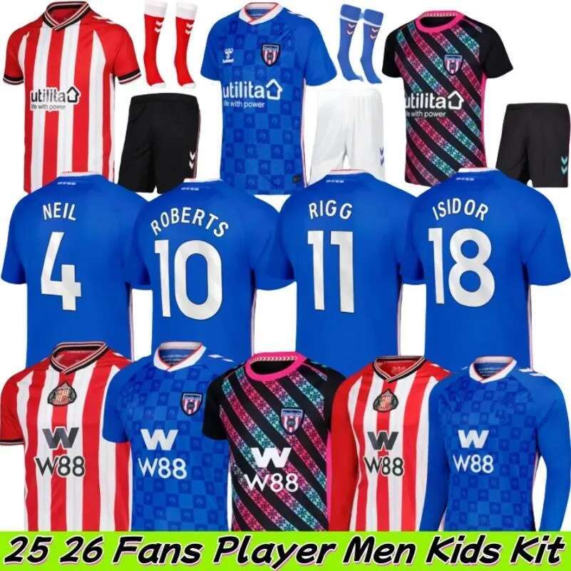 25 26 sunderland Soccer JerseyS Home away third 2025 RE BLACK KIS s STEWART SIMMS ROBERTS AMA CLARKE iarra 19 EMBLETON E NIEN Football Shirt SEWS