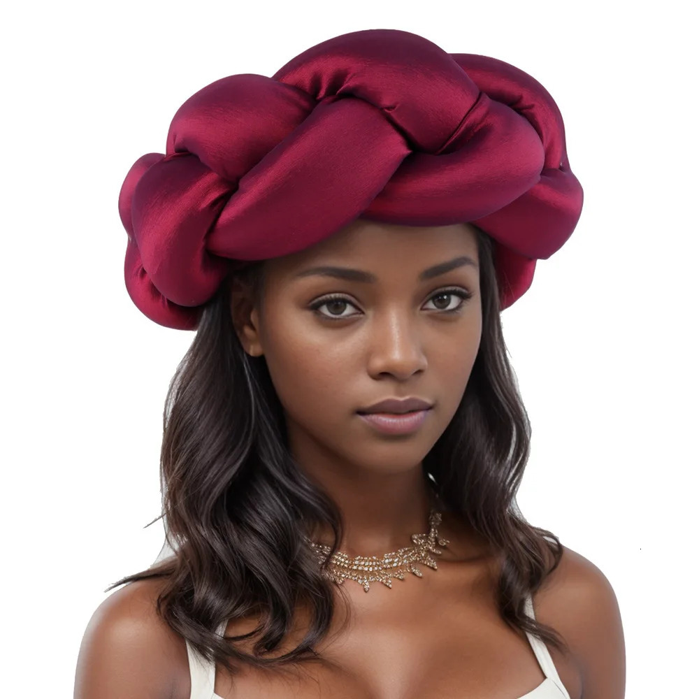 Super Big Braid Headband Women Hair Tie Band Party Head Bands Lady Turban Headwear Raw Silk African Hair Accessories 250409