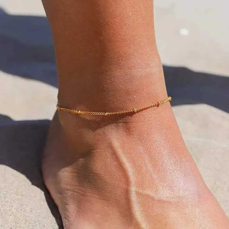 SUNIBI Fashionable Stainless Steel Minimalist Bead Decor Anklet Chain For Women Wholesale Dropshipping Z250408