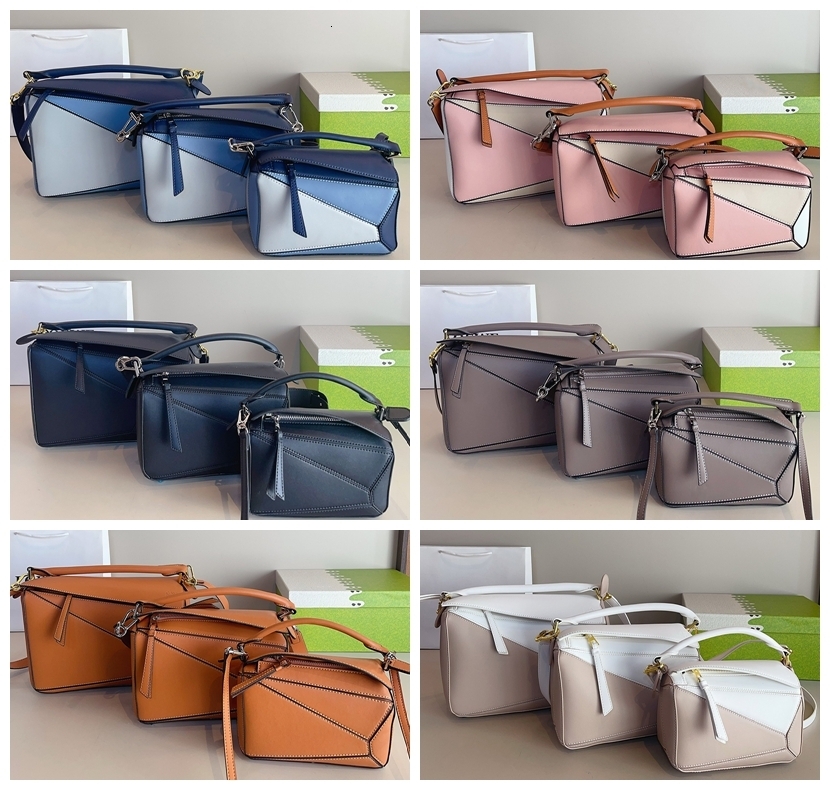 10A Designer Bag Genuine Leather Handbag Shoulder Bucket Woman Bags Puzzle Clutch Totes Crossbody Geometry Square mini tote bucket bag