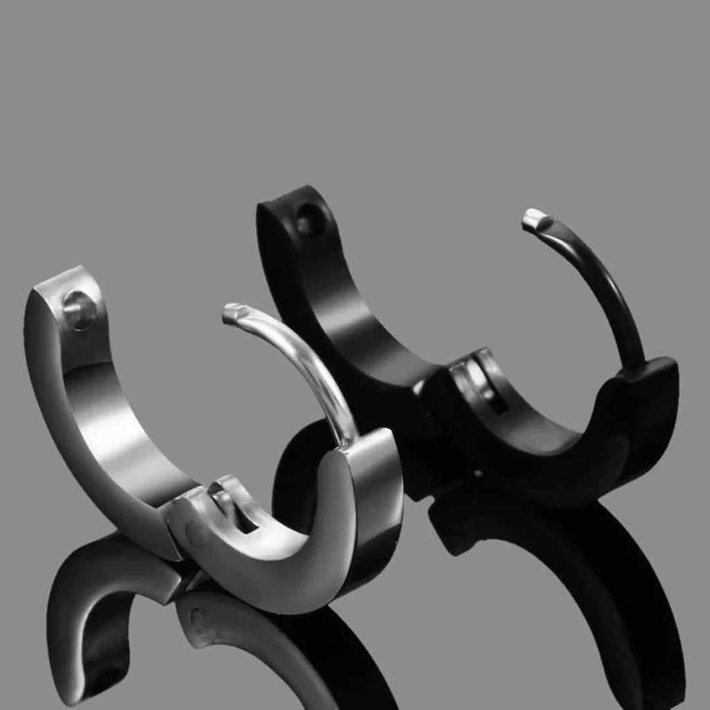 1 Pair Men Women Punk Stainless Steel Ear Circle Earring Simple Ear Buckle Gothic Fashion Jewelry Hot Selling Pop Jewelry Z250408