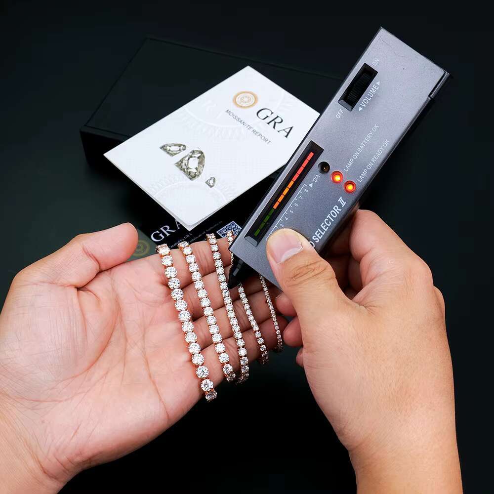 Moissanite Tennis Bracelet Rose Gold Plated 925 Sterling Silver D VVS Pass Diamond Test Hip Hop Trendy for Women Fine Jewelry