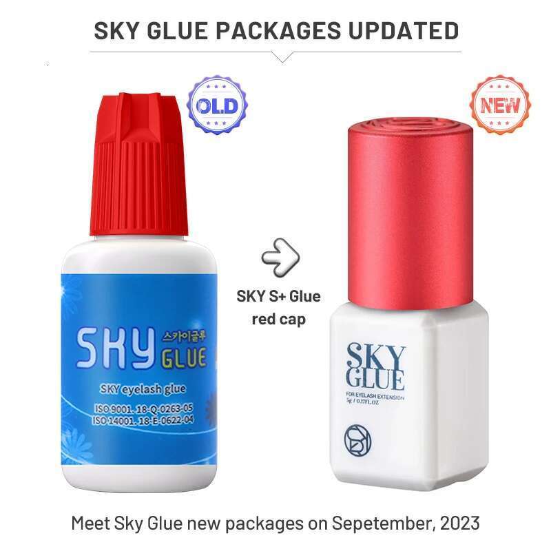 5/10 Bottles Original Korea Sky With Red Cap 1-2 Seconds Dry Time 6-7 Weeks Fastest and Strongest Eyelash Extensions Glue