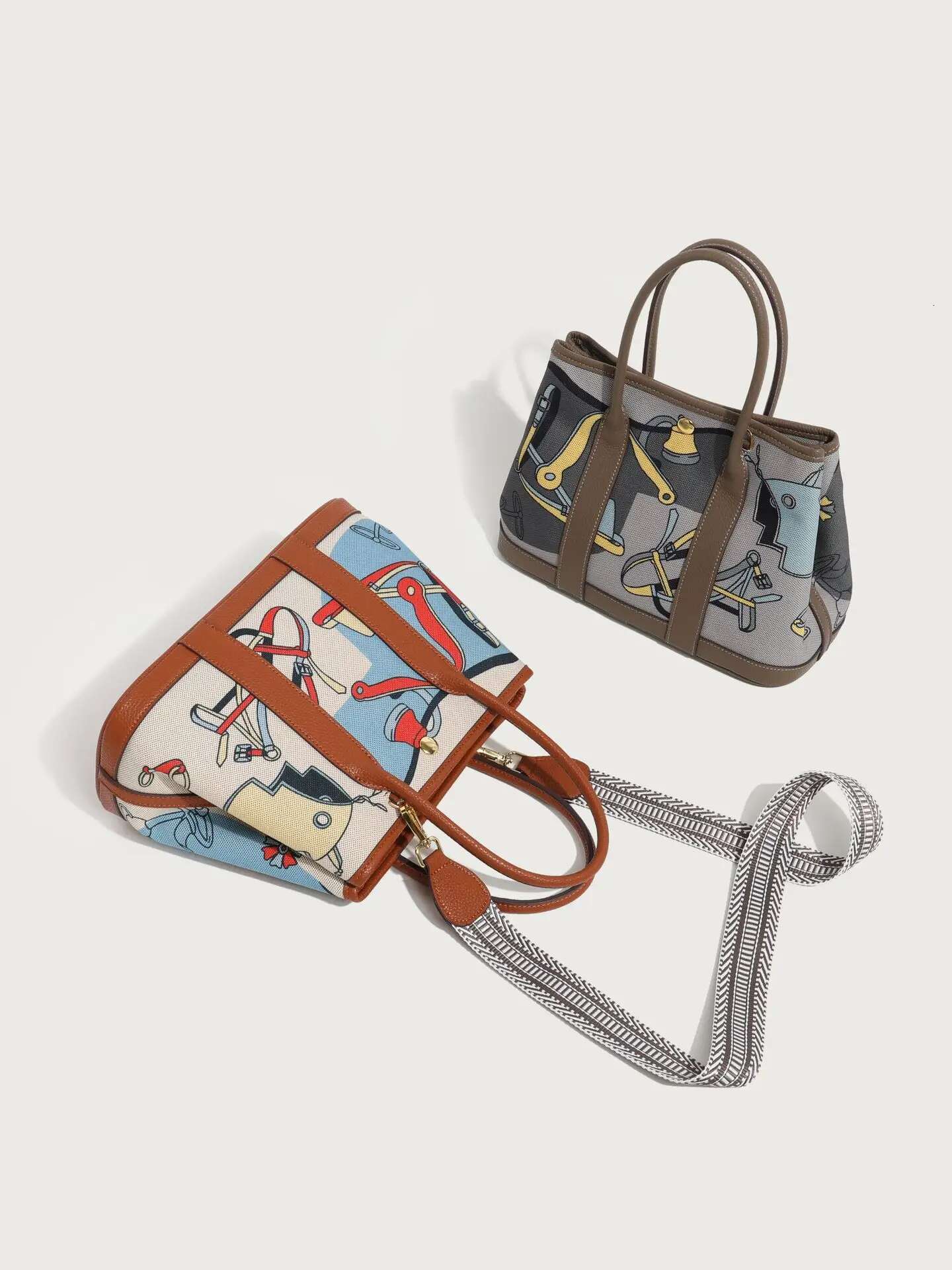 Canvas Fashion Handbag For Women Large Capacity Wide Shoulder Belt Crossbody Bags Female Casual All-Match Shopping Tote Bag