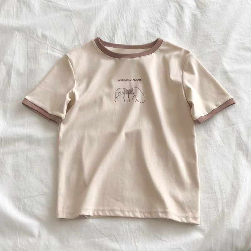 2025S Designer Women S T Shirt Colored Slim Fit Short Sleeved T Shirt For Summer New Base Shirt Student Casual Korean Top Women S Clothing