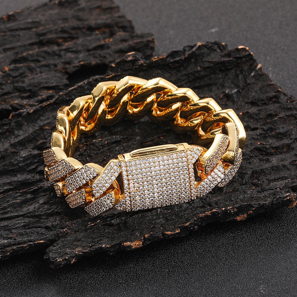 8/10/15/20mm Miami Hip Hop Jewelry Pass VVS Stone Shiny Sterg Sier Bracelet Moissanite Cuban k Chain For Men
