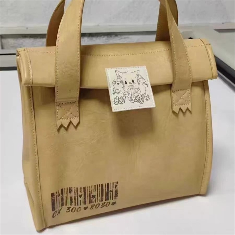 Niche n Cat Coffee Transparent Cute Harajuku Ita Bag Y2K Ulzzang Handbag Large Capacity Lolita Bento 250317