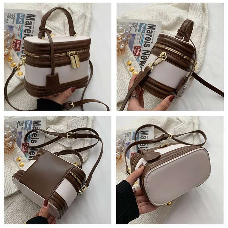 Brand Barrel-Shaped Shoulder Bags Women Fashion Top Handbag High Quality Crossbody Square And Purses Ladys Cute Clutch Bag