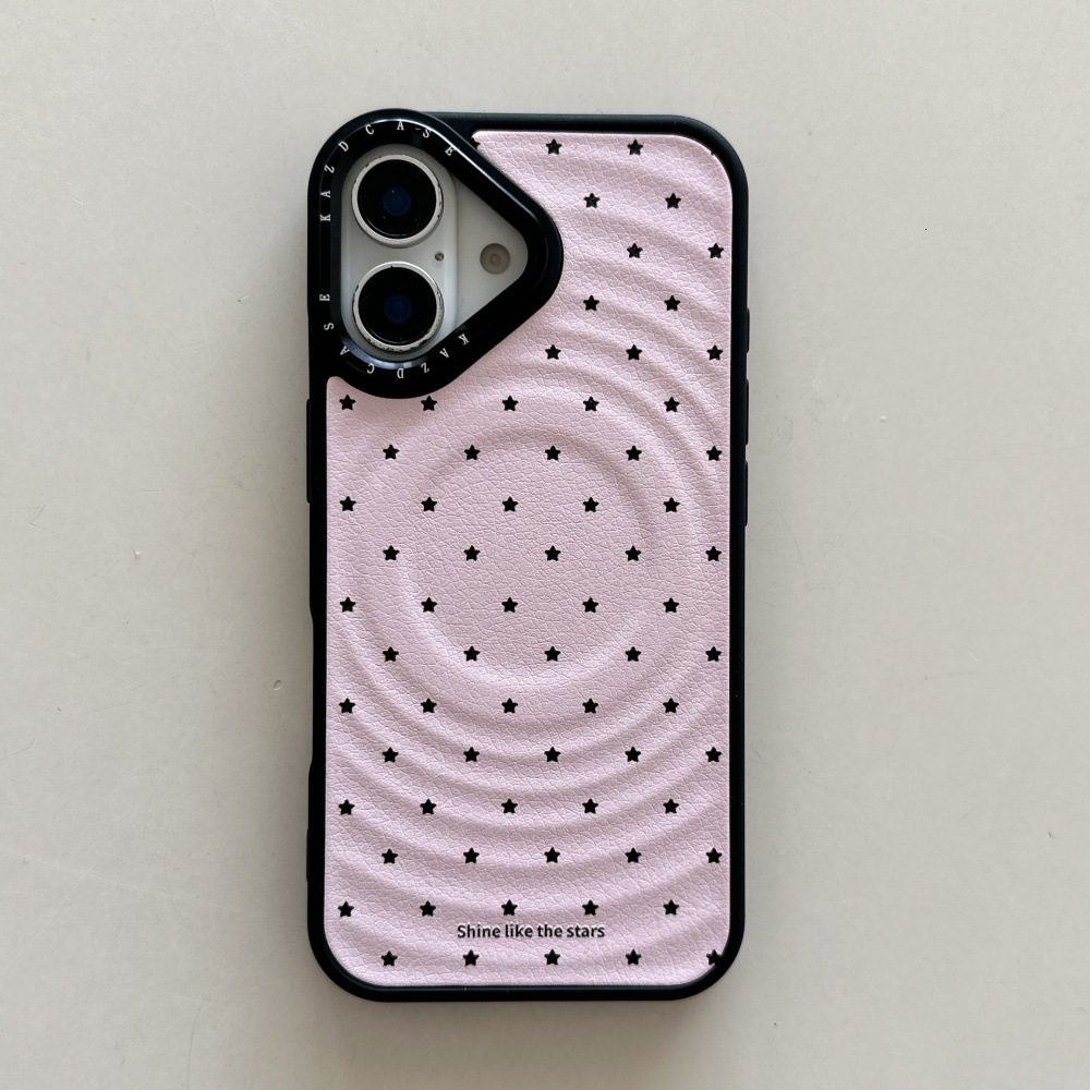 Circle Pattern Sticker Magnetic Heart Wings Stand Phone Case Compatible with iPhone 17/16 Pro Cartoon Shockproof Cover iPhone 15