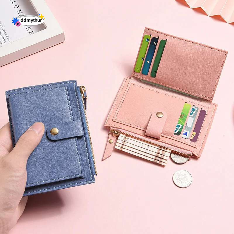Fashion PU Leather Purse Small Cute Wallet Change Coin Pouch Mini Zipper Clutch Bags Multi-card Holder for Men and Women ddmythur