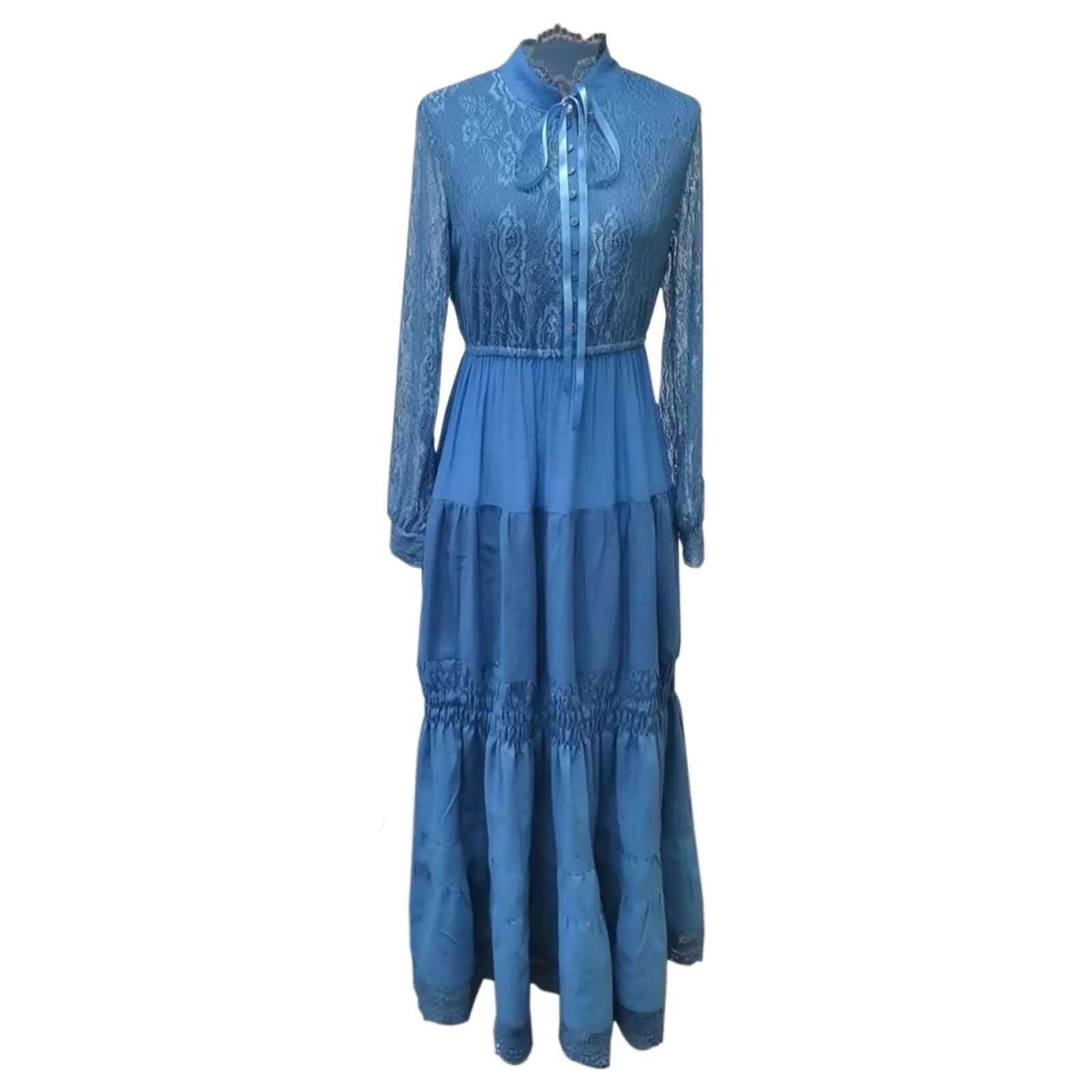 Dongdumaoyi Vintage V Neck Long Sleeve Maxi Dress For Women Bohemian Floral Print Garden Retro Casual Wear Summer Dresses